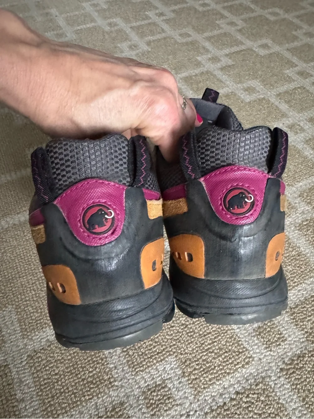 Mammut Redburn GTX Gore-Tex Hiking Shoes Outdoor Sneakers Brown Purple Size 8.5